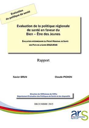 Couverture du rapport rédigé par Xavier Brun et Claude Pichon de la Direction de l'Efficience de l'Offre du département de l'évaluation des politiques de santé et des dispositifs en décembre 2015
