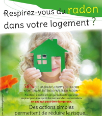 visuel sur le risque radon. 58% des habitants en pays de la loire n'ont jamais entendu parler du radon. Pourtant le radon est un gaz radioactif que vous respirez peut-être quotidiennement dans votre maison. Des actions simples permettent de réduire le risque