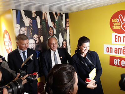 La ministre s'est prêtée au jeu du photobooth