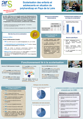 Visuel de la couverture de l'enquête 2018 pour la scolarisation des enfants et adolescents en situation de polyhandicap en Pays de la Loire.