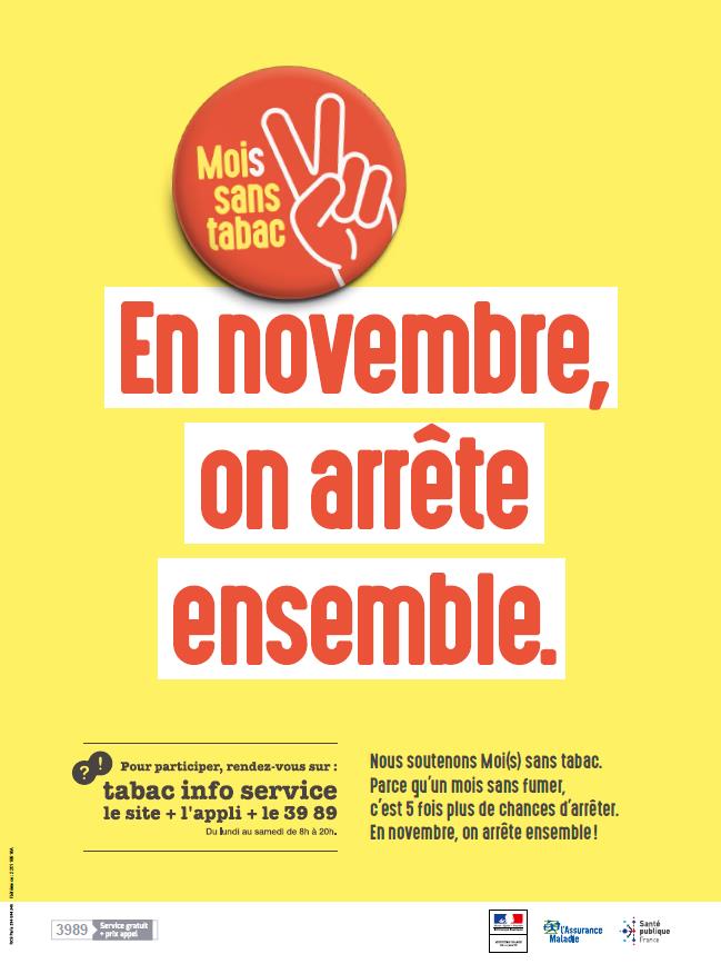 Affiche de l'édition 2019 de Mois sans tabac