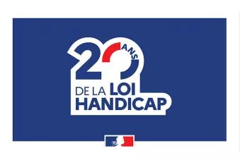 Visuel du Ministère de la santé représentant le 20 des 20ans de la Loire Handicap, avec le logo de la Marianne