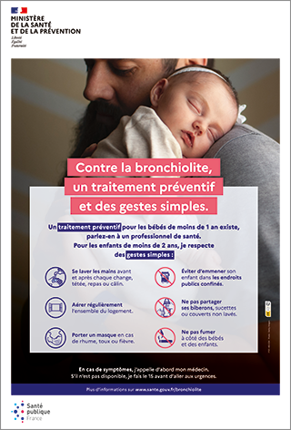 Affiche : contre la bronchiolite, un traitement préventif et des gestes simples