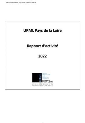 URML Pays de la Loire - rapport d'activité 2022