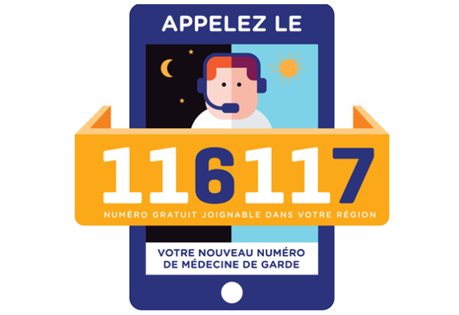 Visuel du nouveau numéro de la médecine de garde 116 117