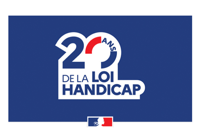 Visuel du Ministère de la santé représentant le 20 des 20ans de la Loire Handicap, avec le logo de la Marianne