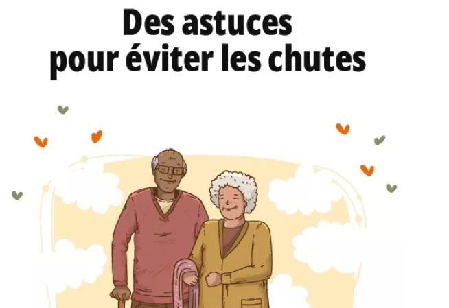 visuel de la brochure astuces contre les chutes illustrant des personnes âgées