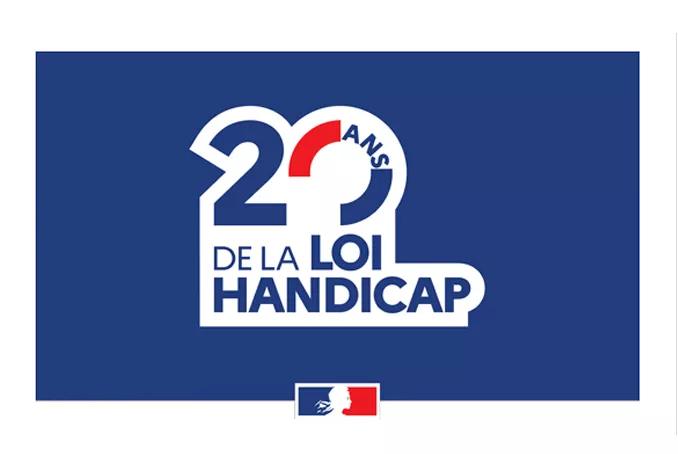 Visuel du Ministère de la santé représentant le 20 des 20ans de la Loire Handicap, avec le logo de la Marianne